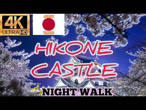 japan walk tour country side hikone castle night walk sakura 2022