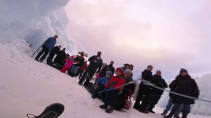 Ice castle slide in New Hampshire