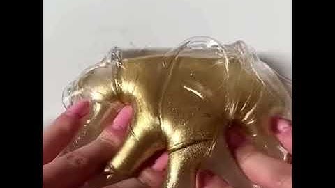 Adding Gold Pigment to Clear Slime | ASMR