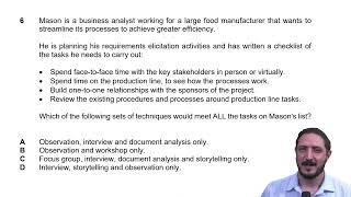 BCS Requirements Engineering: Question 6 Sample Paper 1 Walkthrough