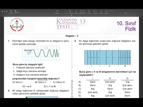 10. SINIF FİZİK KAZANIM TEST 13 ÇÖZÜM (2022-2023)