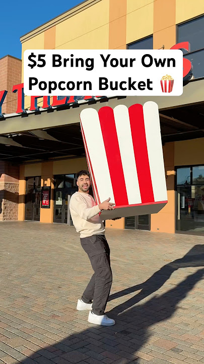 This movie theater has bring your own popcorn bucket for $5 so I made a massive bucket 🍿