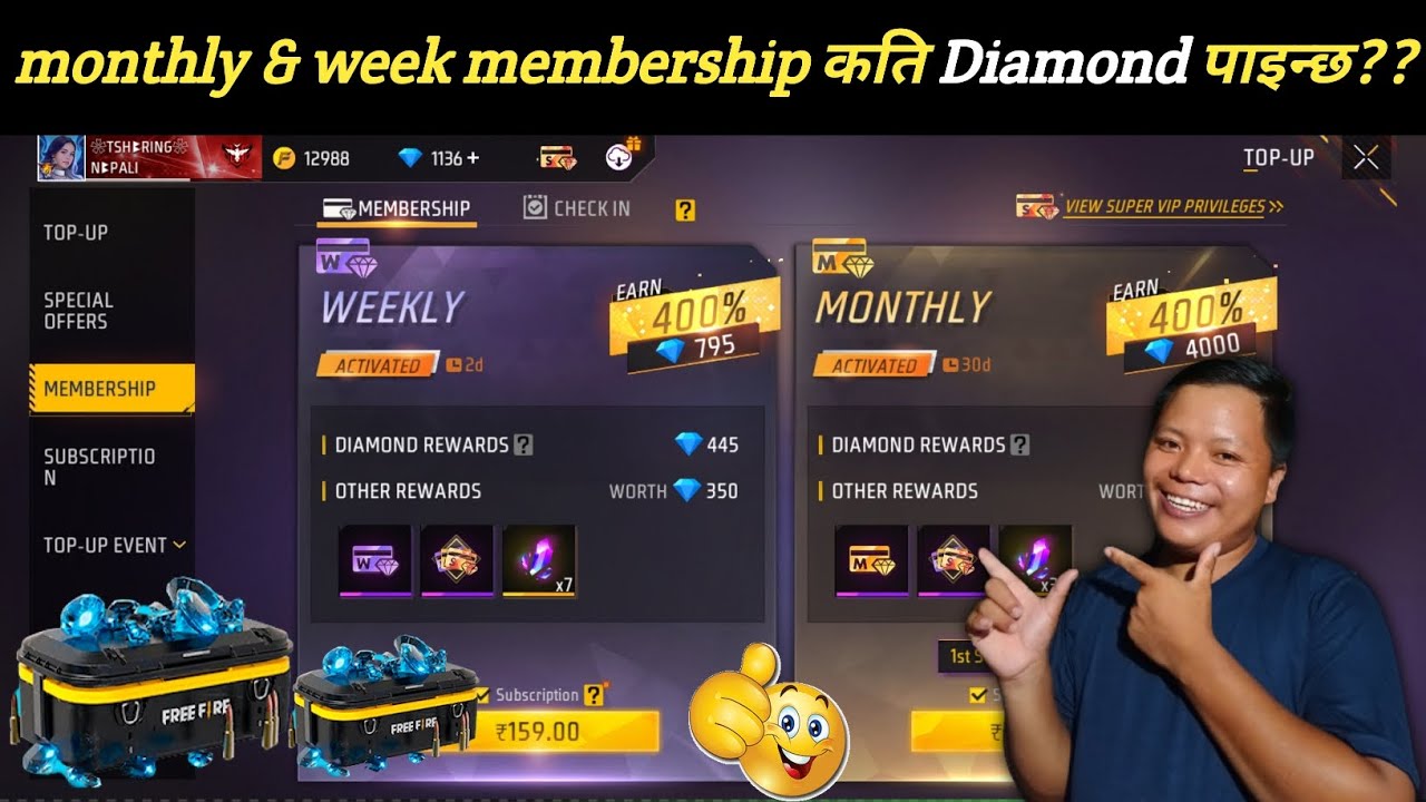 free fire game top up | weekly membership free fire kati diamond ...