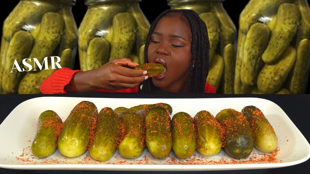 ASMR SPICY TAJIN PICKLES MUKBANG (NO Talking) SOFT CRUNCHY sounds