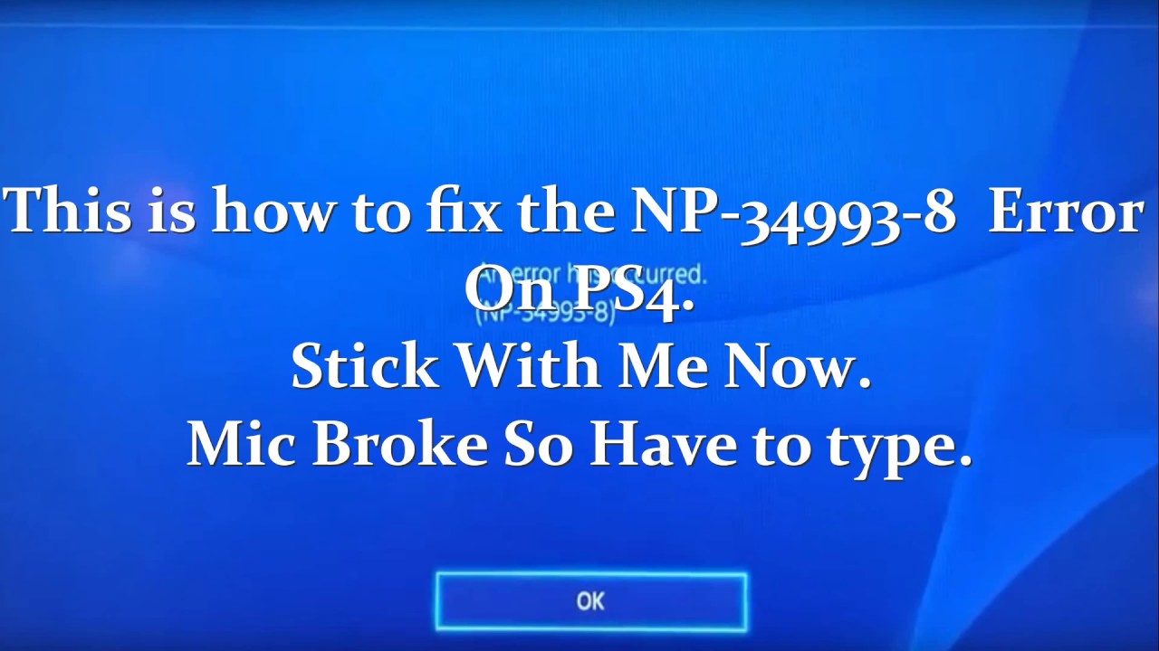 How To Fix PS Error No (NP349938) YouTube