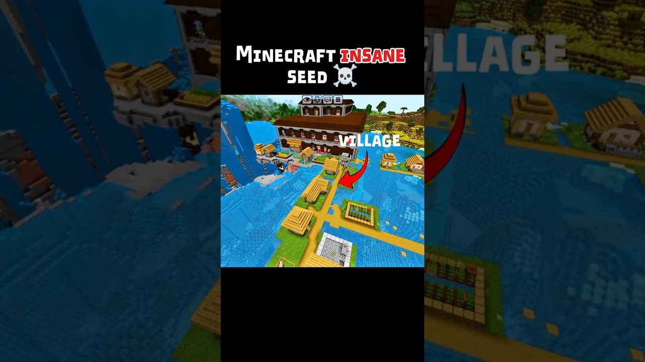 ⁣Minecraft insane seed for bedrock ☠️ #minecraft #shorts #gaming #usa