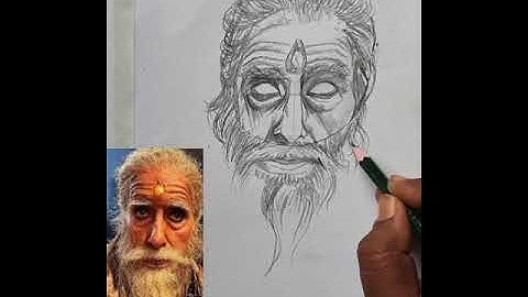 Amitabh Bachchan portrait drawing  with Andrew Loomis method #Drawing #painting #sketch #kalki