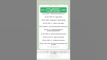 10 Secret Excel Shortcuts Only Pros Know! 🚀 (91–100) #excel #exceltips