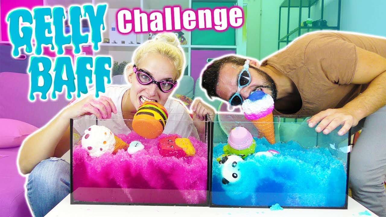 SQUISHYS AUS GELLI BAFF AQUARIUM MIT MUND FISCHEN! Kaan vs Nina tauchen ab! Spiel mit mir Challenge