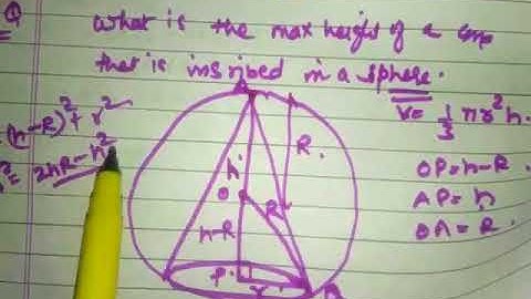 volume of maximum cone inscribed in a sphere by ssc smart classes