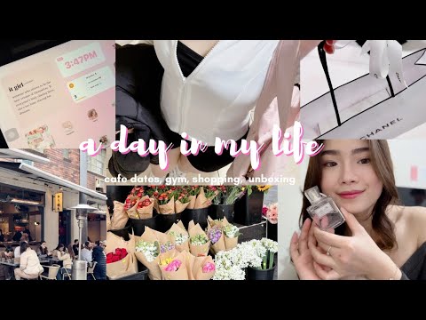 a day in my life : cafe dates, gym, shopping, unboxing ₊˚⊹ 🎀☁️