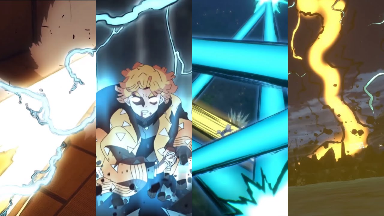 【Demon Slayer】All Thunder Breathing in Anime & Game｜鬼灭之刃 雷之呼吸全动画&游戏 （4K 60FPS）