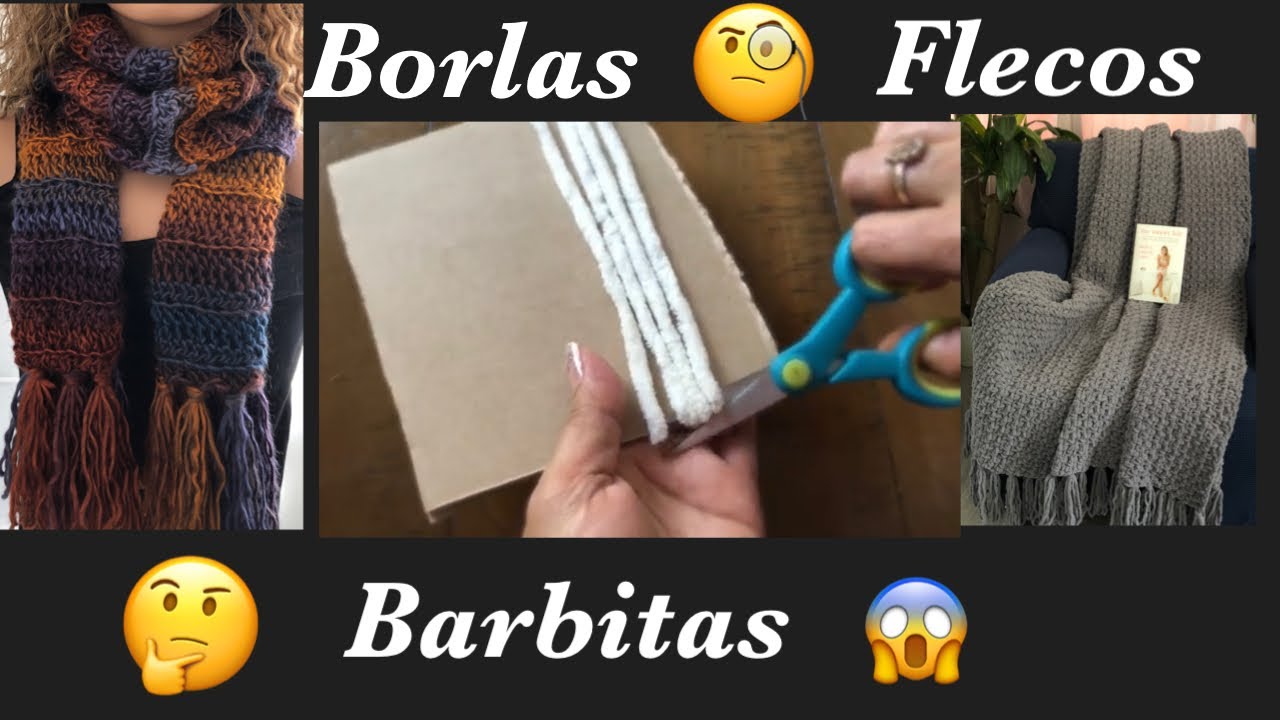 😱 La Forma Más Fácil Para Hacer Flecos, Borlas, Barbitas. 😍Para Bufandas,  Cobijas, Colchas, etc💓 