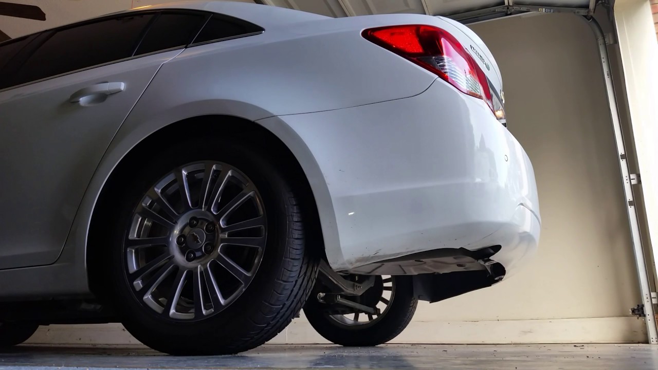 Chevy Cruze muffler delete cold start in garage YouTube