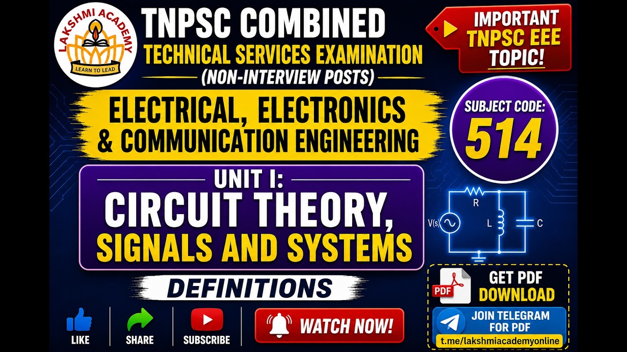 AE Exam EEE-ECE Code :514 unit-1 definition TNPSC,RRB, MCQ #electronics ...