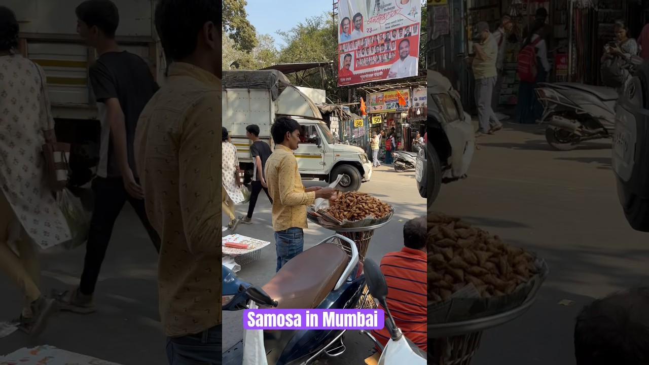 Street vendor selling 5 Rs ka samosa in Mumbai 