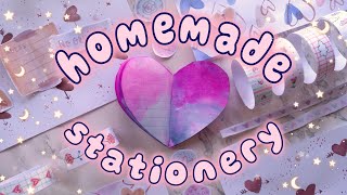 DIY STATIONERY IDEAS (5)🌜MAKING A HEART SHAPED MINI NOTEBOOK and more🌛 HOMEMADE SCHOOL SUPPLIES