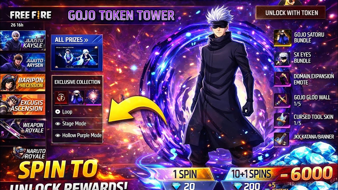 Freefire x Jujutsu kaisen 6000💎 lost 😭😭😭😭