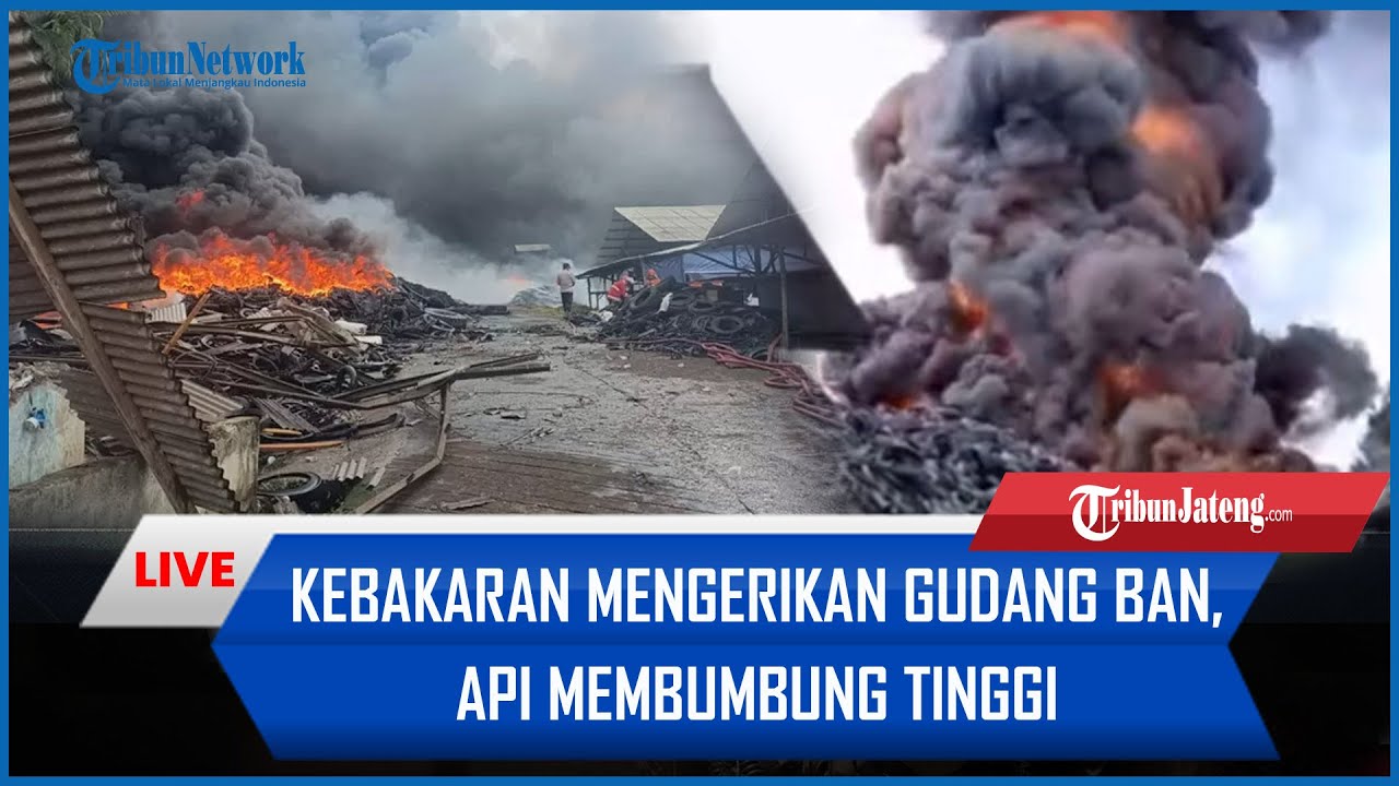 🔴 Kebakaran Mengerikan Gudang Penyimpanan Ban di Cianjur, Api ...