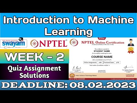 NPTEL INTRODUCTION TO MACHINE LEARNING WEEK 2 ASSIGNMENT ANSWERS | 2023