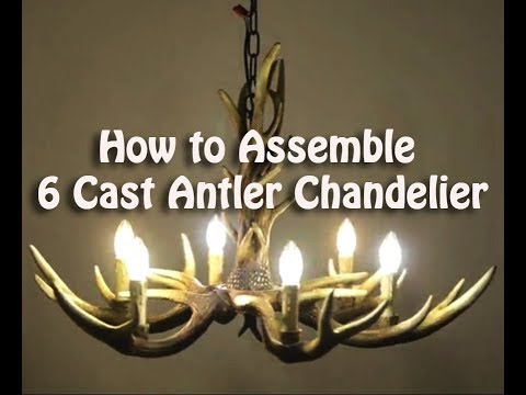 How to Assemble 6 Cast Antler Chandelier Cascade Rustic Candle-Style Ceiling Lights