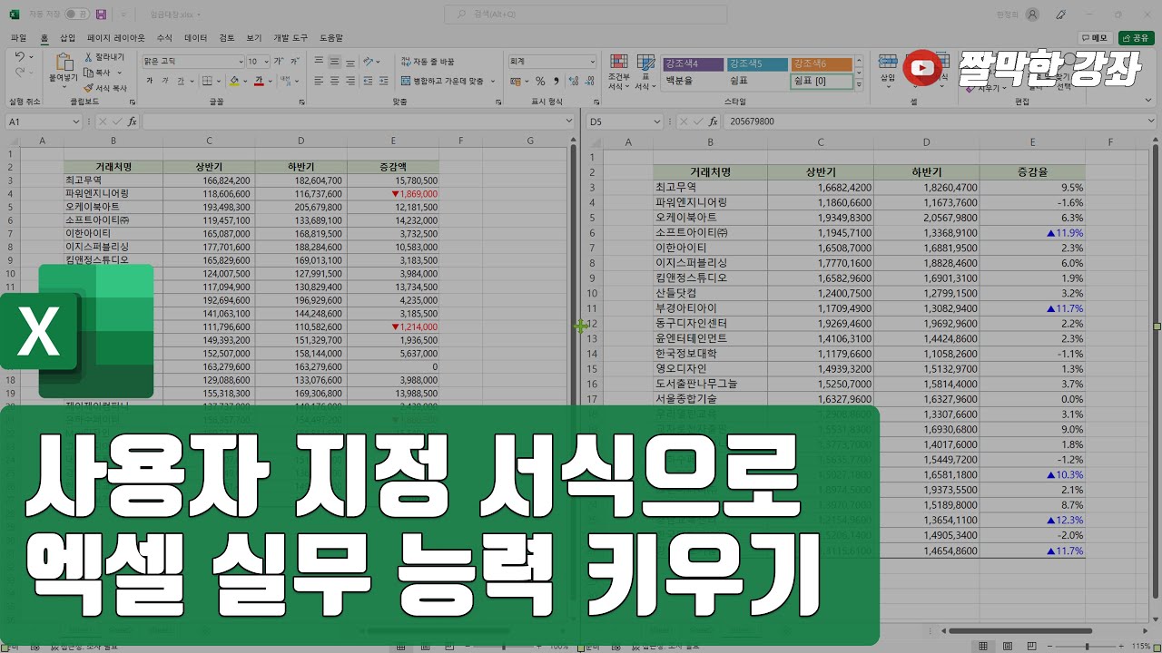 사용자 지정 서식으로 엑셀 실무 능력 키우기