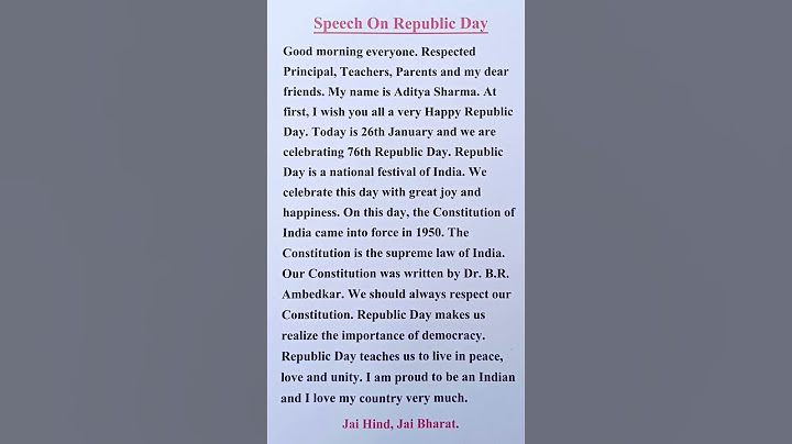 Republic Day Speech 2025 | 26 January Speech 2025 | Speech On Republic Day in English