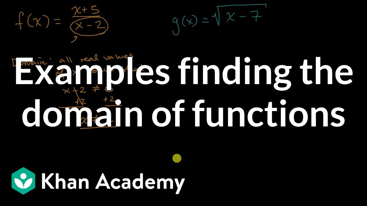 Examples Finding The Domain Of Functions Video Khan Academy