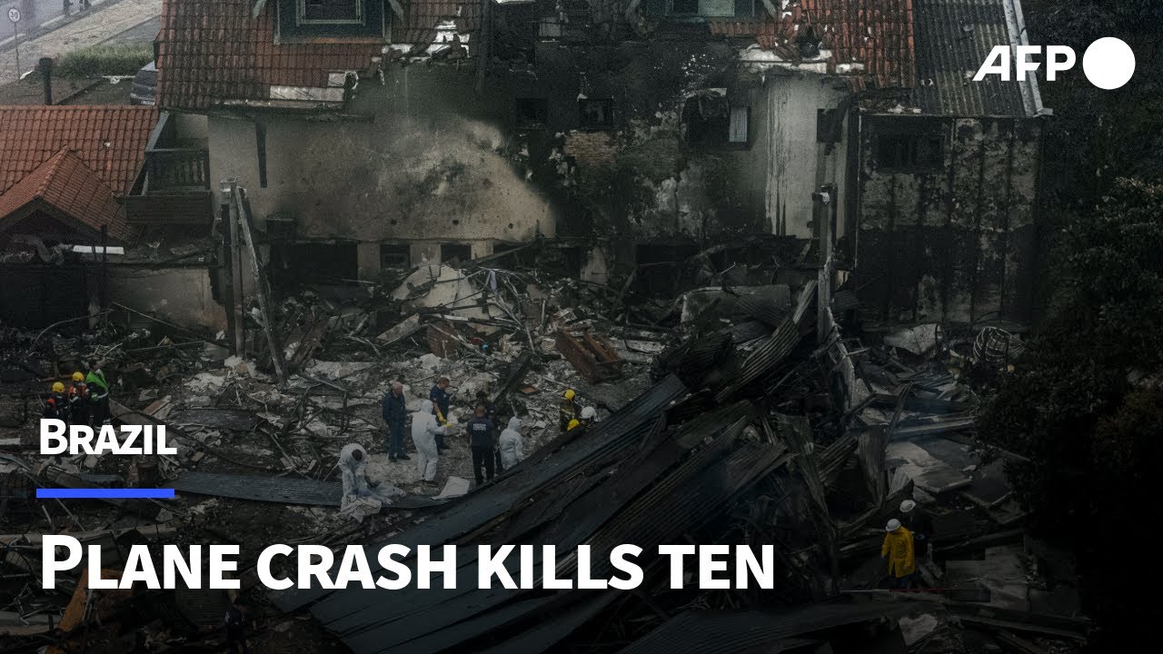 Brazil plane crash kills family of ten | AFP - YouTube