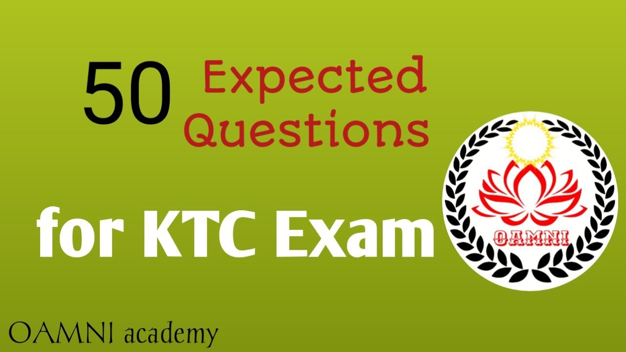 KTC // 50 Expected Questions / departmental test class - YouTube