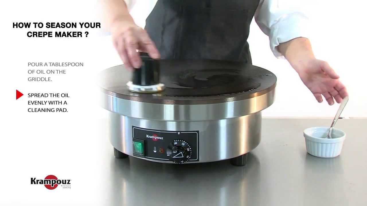 How to maintain & season your crepe maker Krampouz YouTube