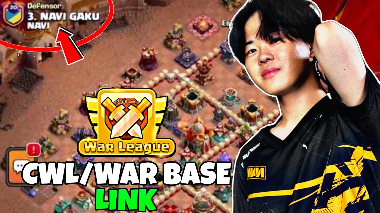 *Tested* NAVI GAKU Th16 CWL Base With Link | Th16 Anti 2 Star War Base | Clash of Clans