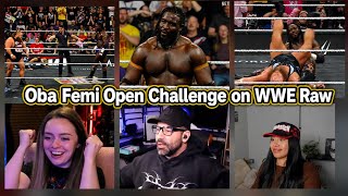 Streamers React to Oba Femi Open Challenge vs Otis (w/Tozawa) on WWE Raw #wwe