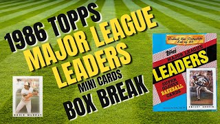 Mini Cards!  1986 Topps Major League Leaders Sports Card Box Break