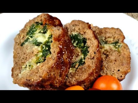 Video: Meatloaf Na May Spinach At Pasas