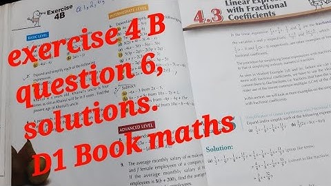 Exercise 4B || question no 6 || basic algebra || olevel || solutions || d1 book 7th edition