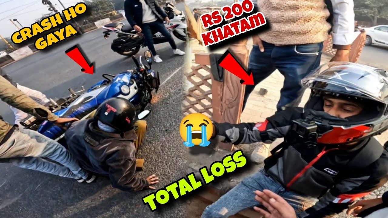 Live crash 🤕 RS 200 💔 total loss accident Ho Gaya bike crash mujhe kya hua 😵