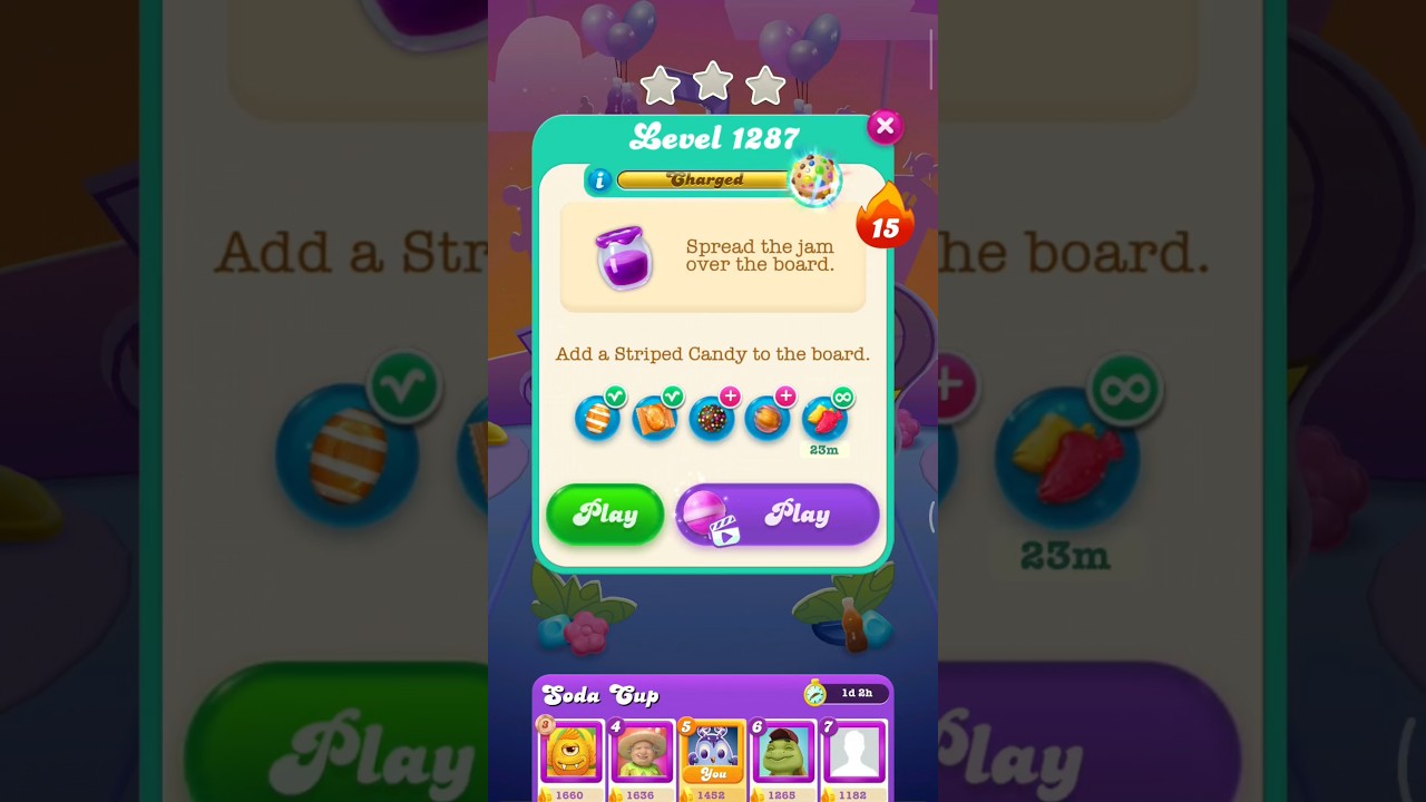CANDY CRUSH SODA SAGA level 1287   