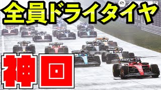 【致命バグ】ウェットなのに全員ドライタイヤ履かされてる件【F1 23】【クラッシュ】【F1 2023】オーストリアGP