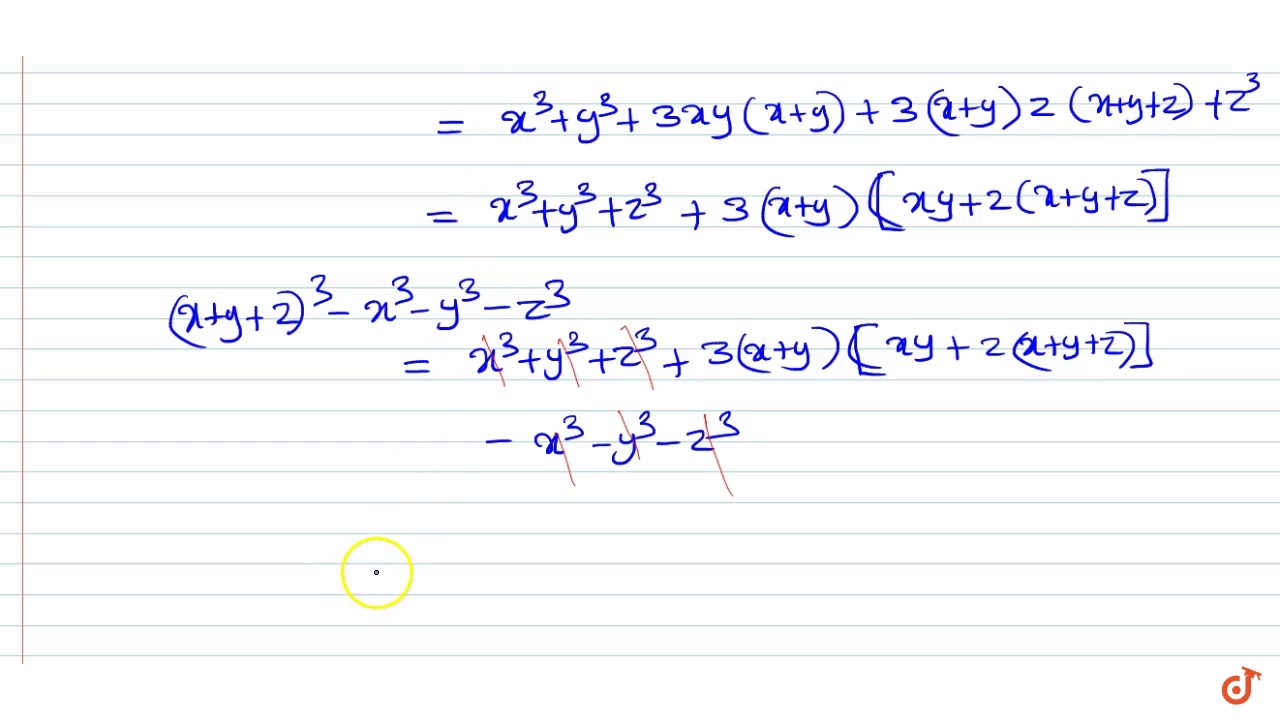 Factorise The Expression X Y Z 3 X 3 Y 3 Z 3 Into Linear Factors Youtube