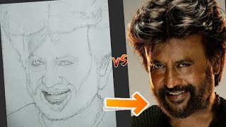 outline drawing of superstar rajinikanth (part-1) |#SKARTS | speed drawing