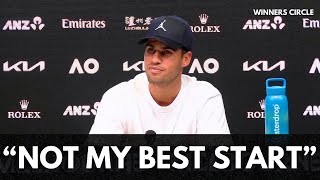 Carlos Alcaraz Reveals Why He’s Never Gone Deep at AO & Reacts to Tough Start!