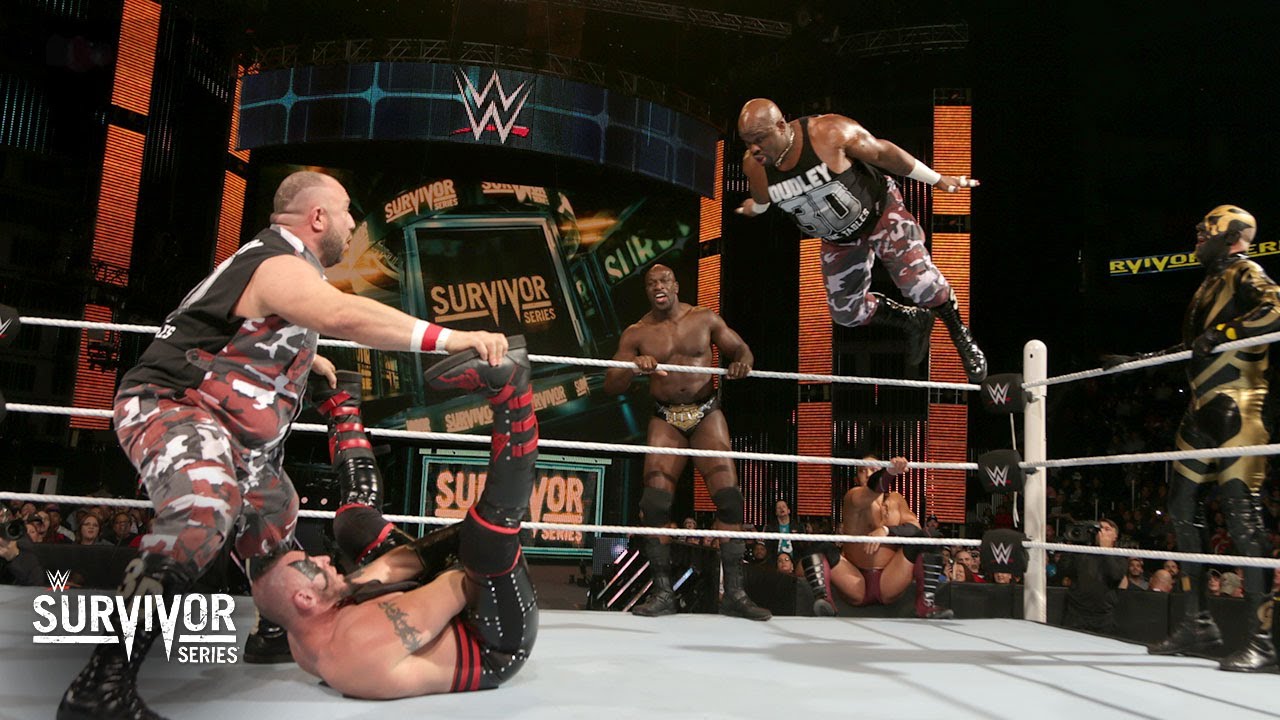 Дадли, Невилл, Тайтус и Голдаст против Миза, Бо, Стардаста и Вознесения: начало серии Survivor Se...