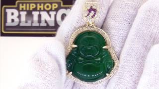 Jade Lucky Buddha CZ Pendant | HipHopBling