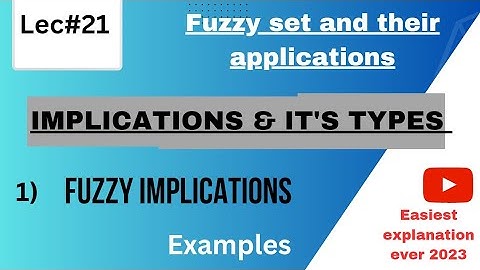 Implications and Types| Fuzzy Implications | lec #21 | Ms/ MPhil | Fuzzy Logic | Hindi