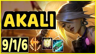 ENVY (AKALI) - 9/1/6 KDA GAMEPLAY - BR Ranked DIAMOND