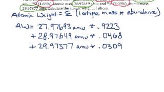 Practice Exercise p 48 Calculate Atomic Weight