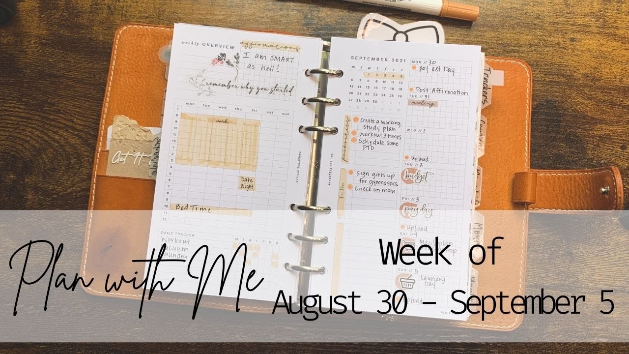 PLAN WITH ME | Week of August 30 - September 5 | Personal Ring Planner