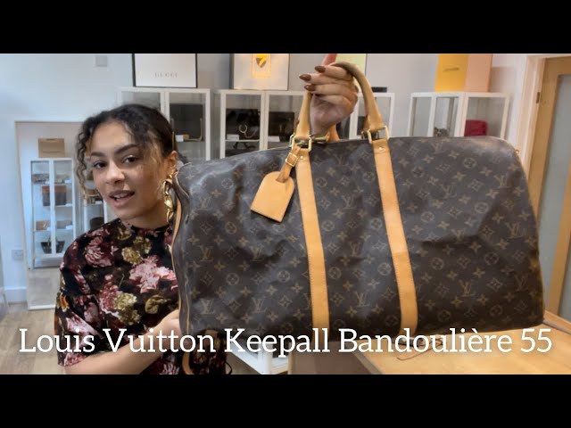 Louis Vuitton Damier Cobalt Keepall Bandouliere 55 Review & Try On 