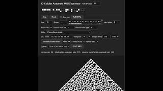 1D Cellular Automata Midi Sequencer Demo